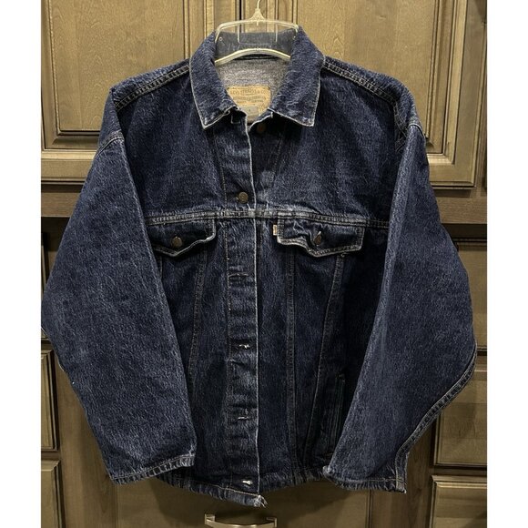Levi's Jackets & Blazers - Levi’s Trucker Jacket Sz LARGE Denim Blue Jean Button Up Vintage 77934-8206